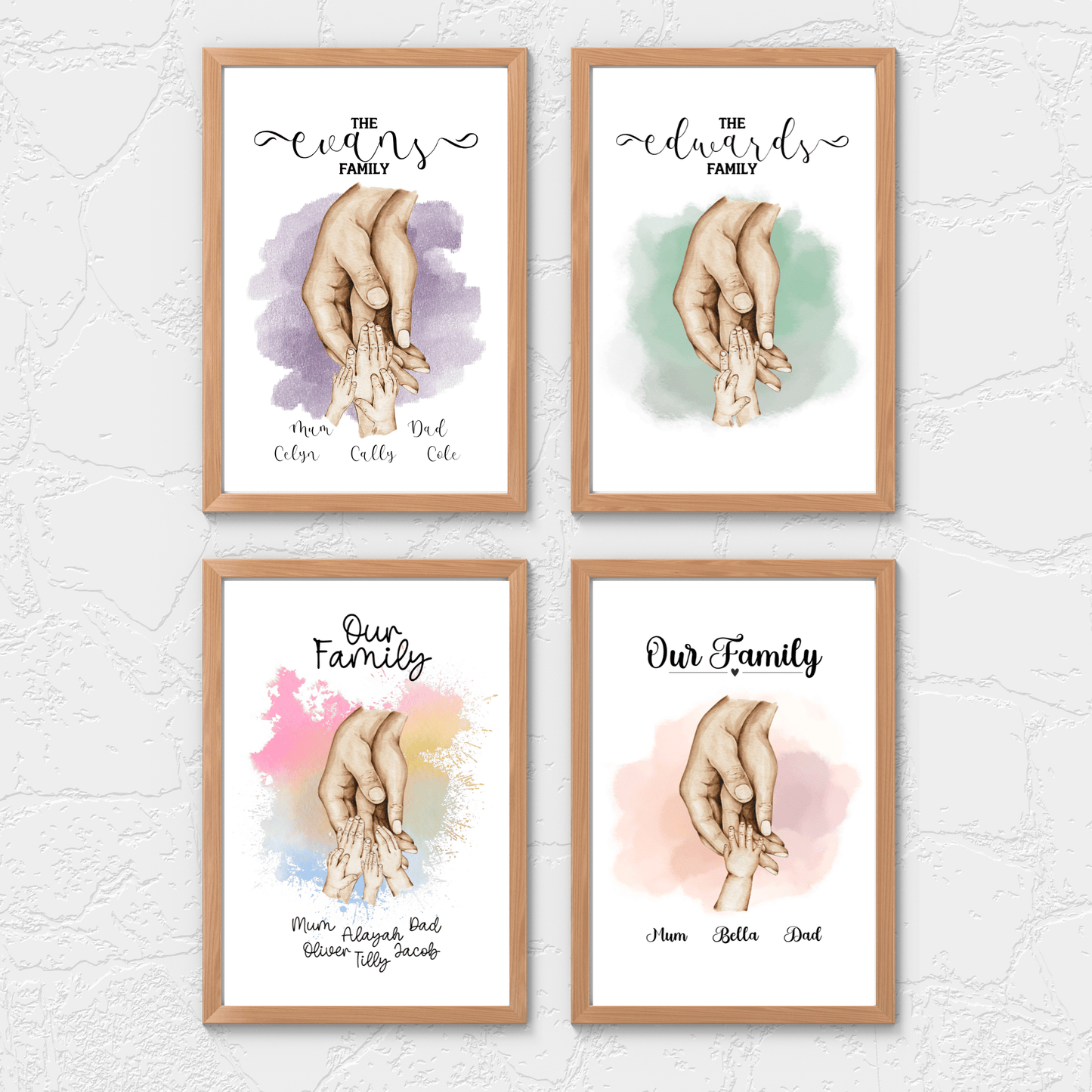 Family Holding Hands Print - SRKD Designs