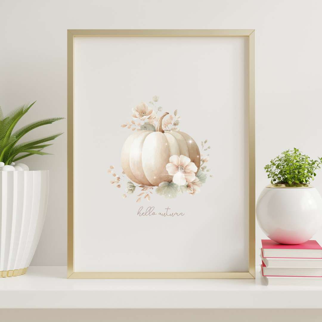 Hello Autumn Pumpkin Print