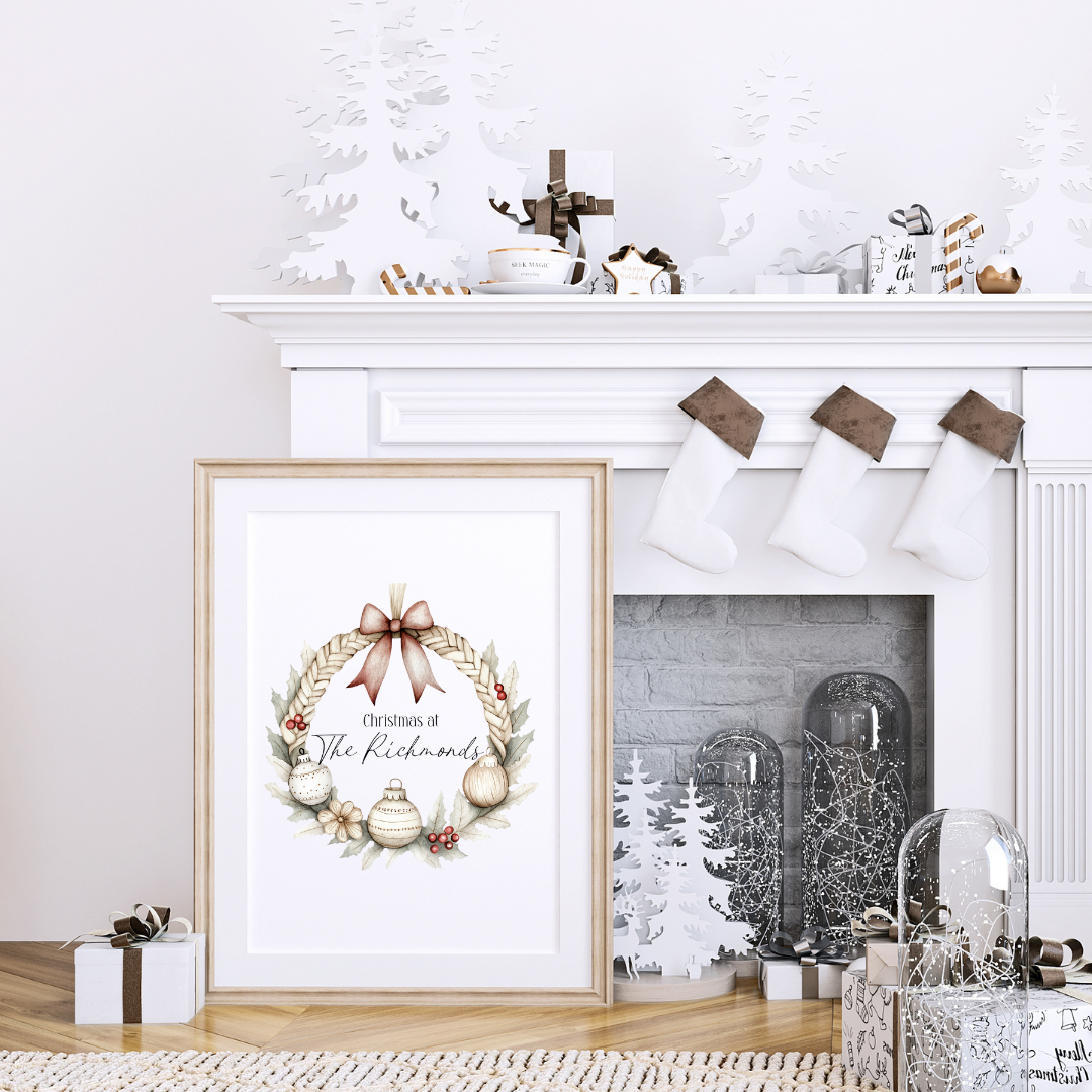 Christmas Wreath Family Print