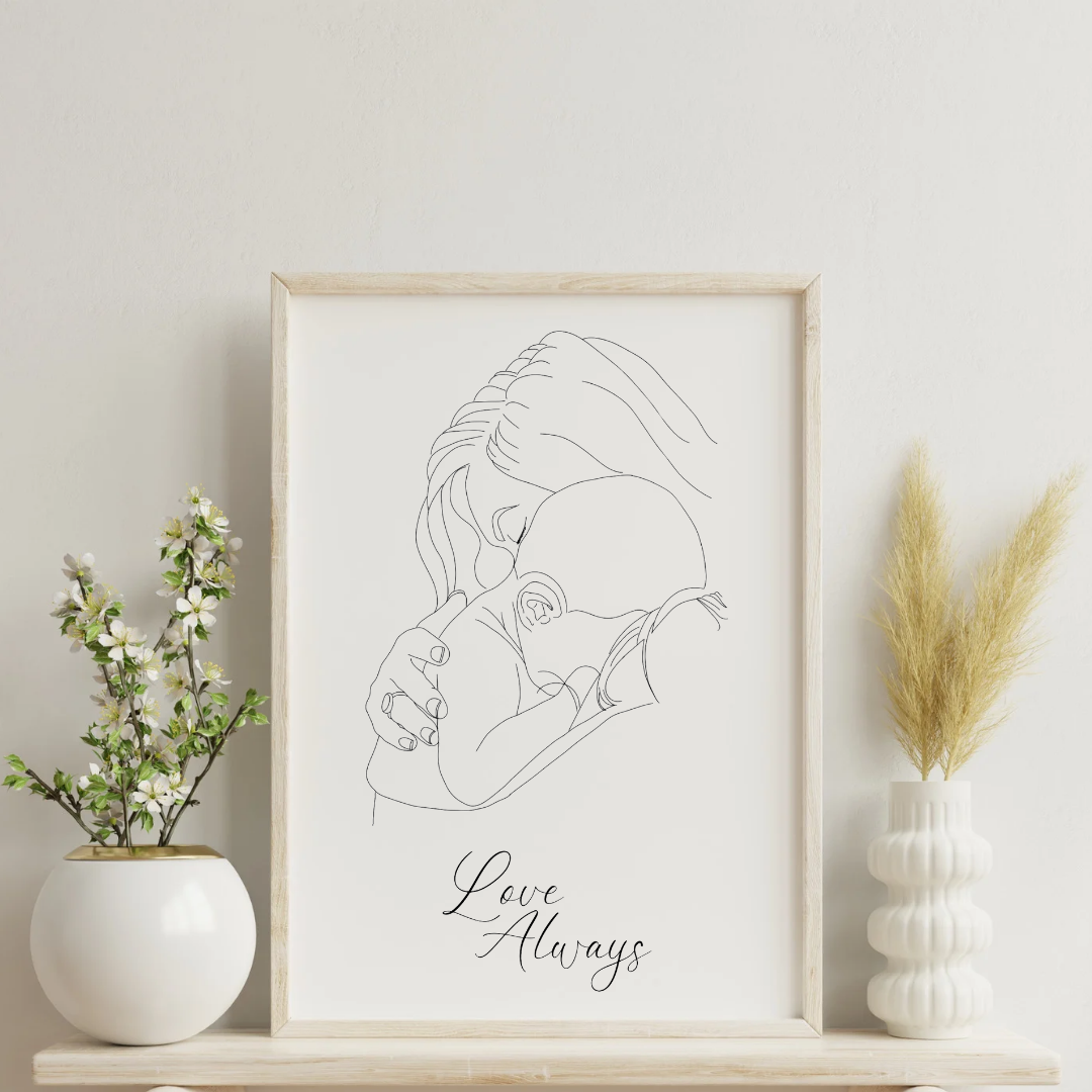 Hand Drawn Mummy and Me Wall Art - SRKD Designs