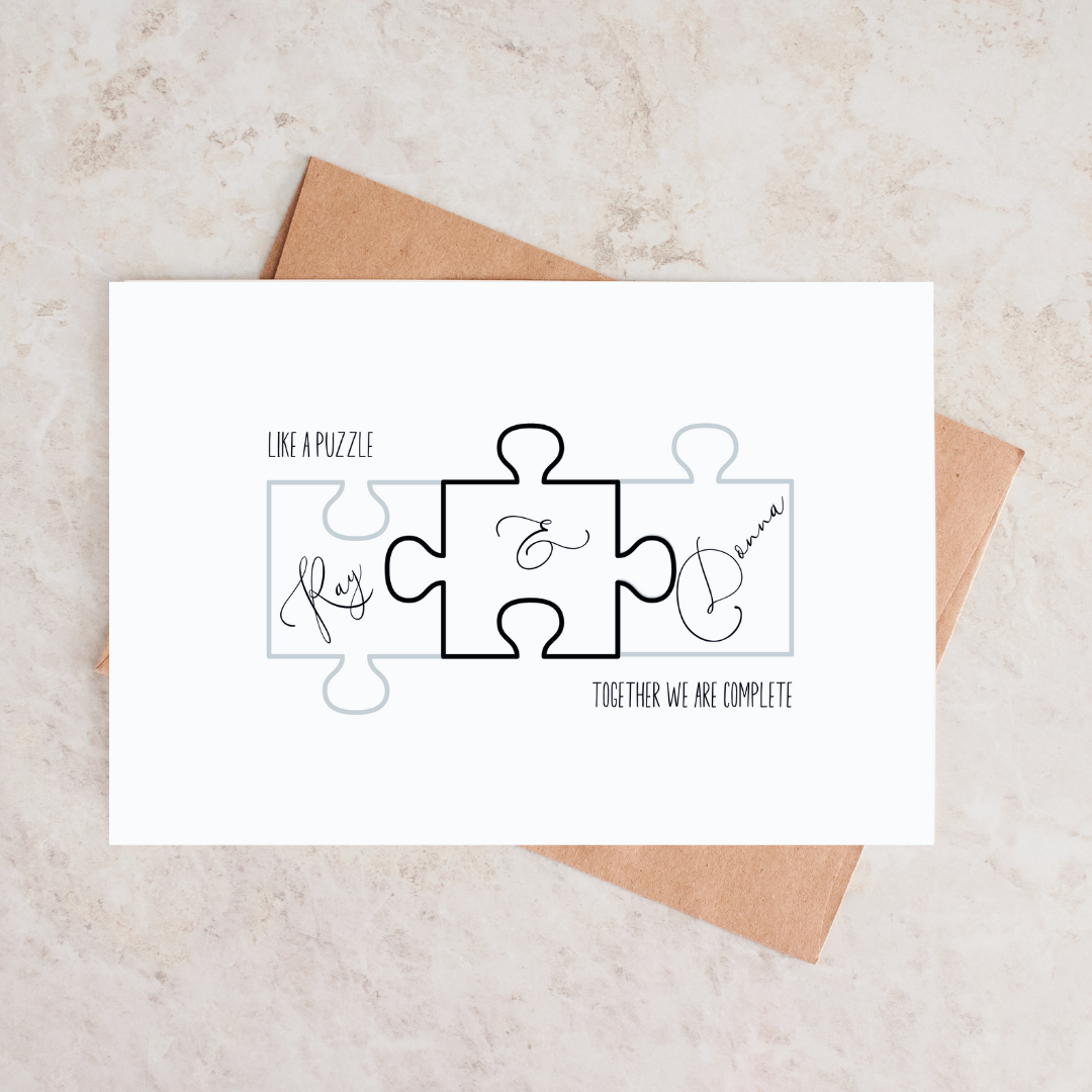 Couples Personalised Puzzle Print - SRKD Designs