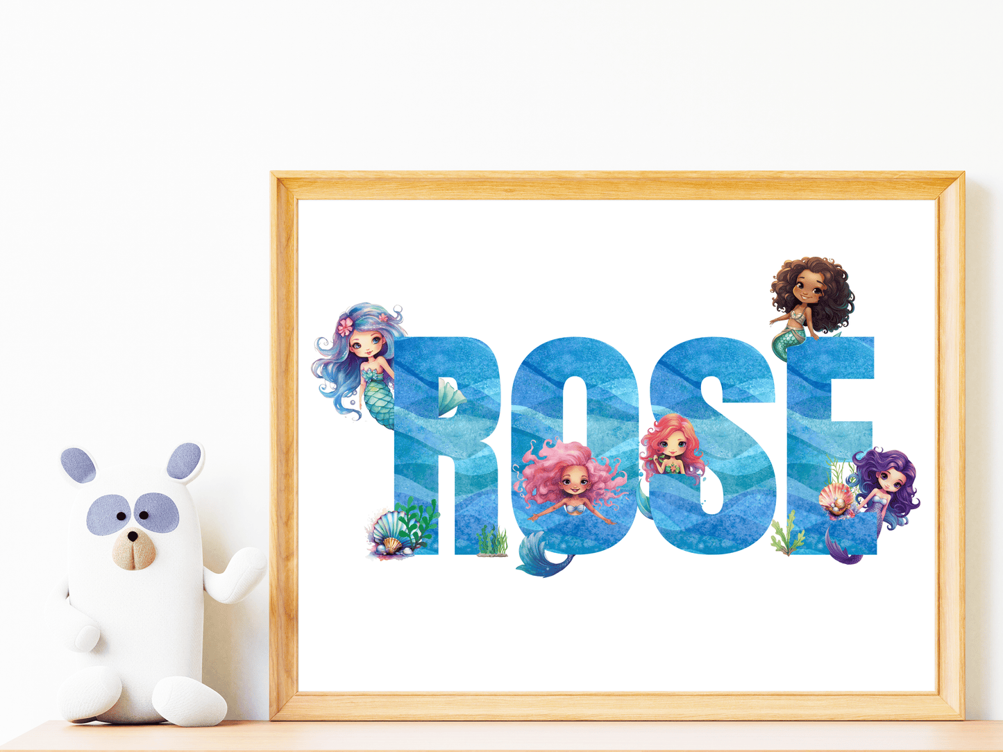 Blue Mermaid Name Print - SRKD Designs