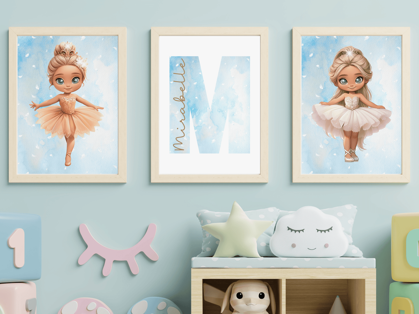 Blue Personalised Dancer Wall Art Set - SRKD Designs