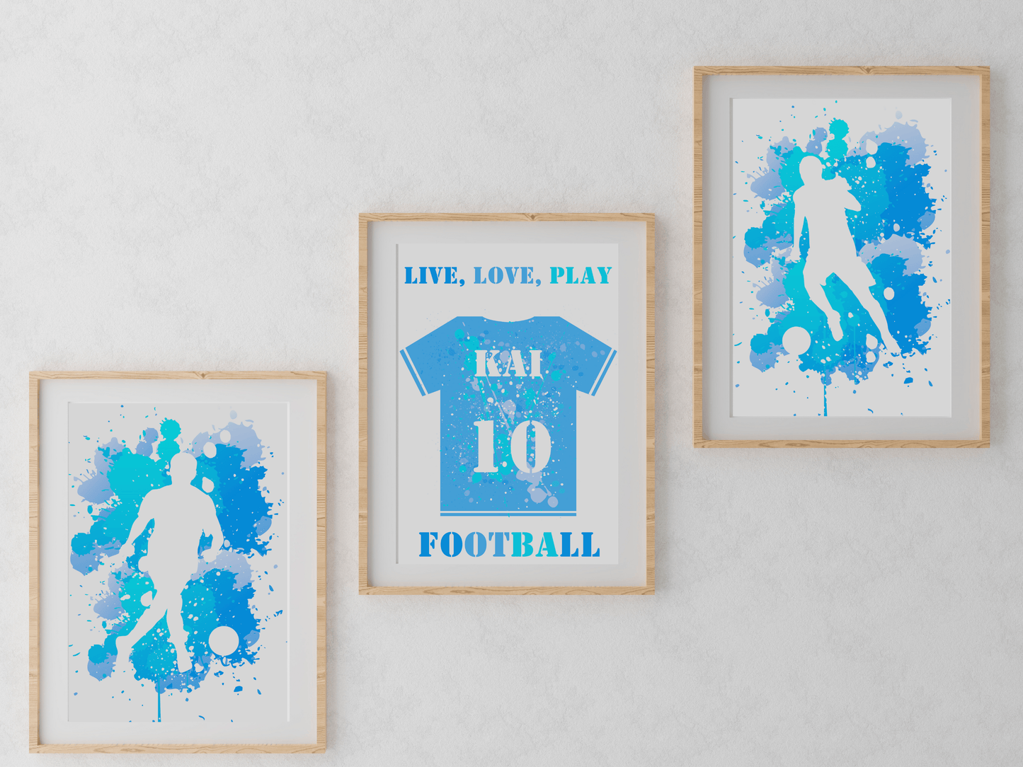 Football Wall Art Three Piece Set - SRKD Designs