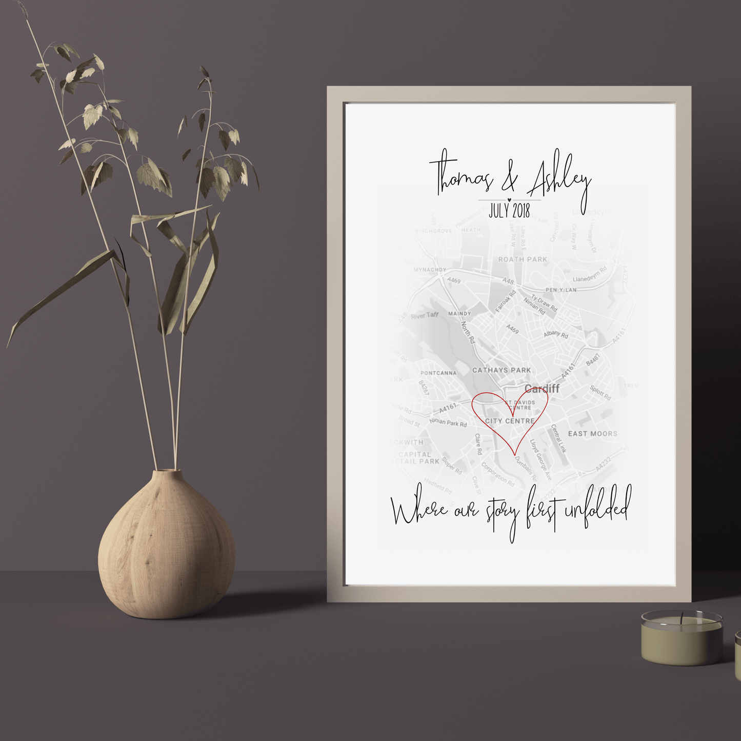 Map Art Print to Celebrate the Special Moments - SRKD Designs