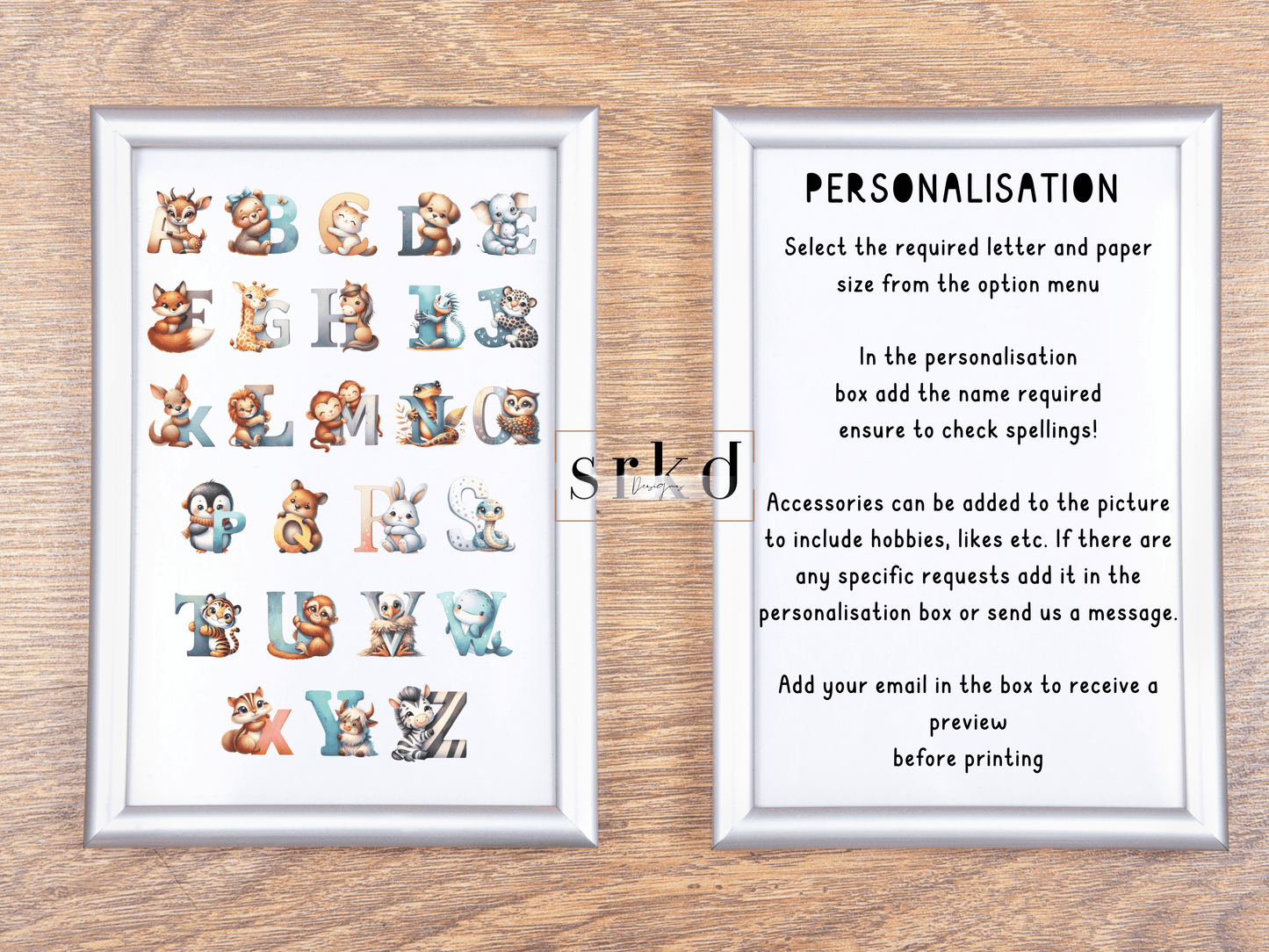 Personalised Animal Name Print - SRKD Designs