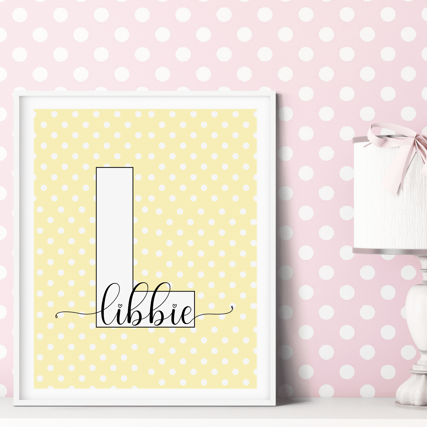 Yellow Spotty Wall Art Print - SRKD Designs