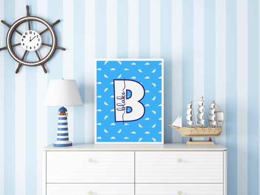 Blue Personalised Car Print - SRKD Designs