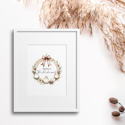 Christmas Wreath Family Print