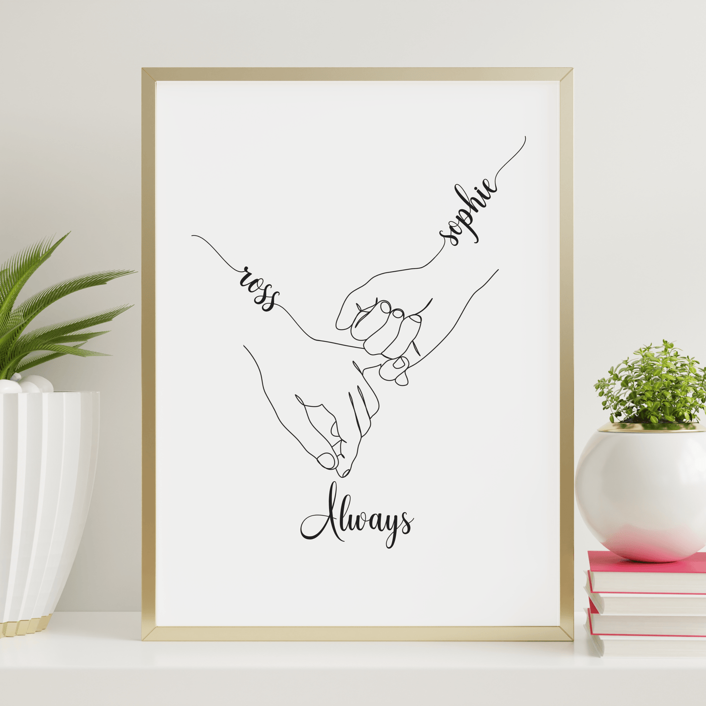 Always, Personalised Holding Hands Print