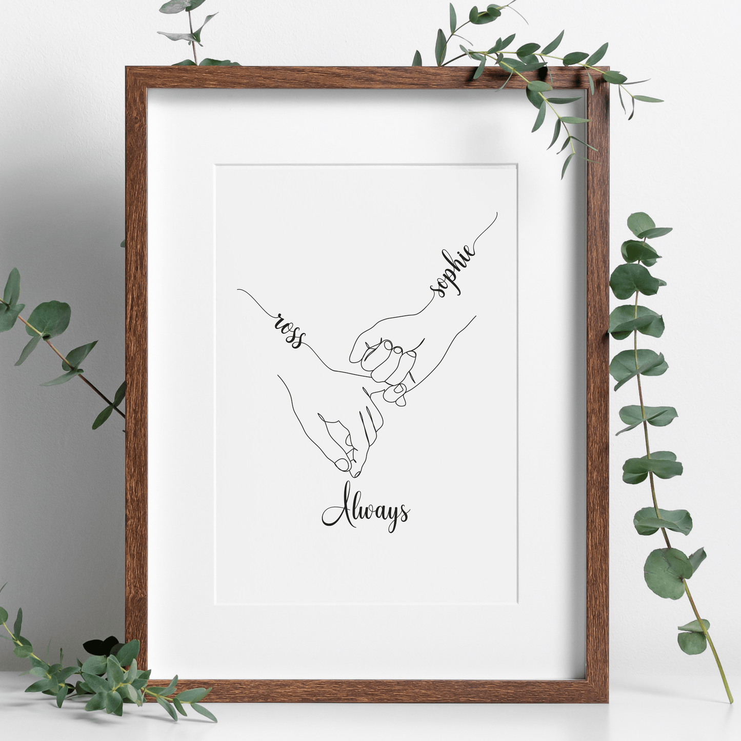 Always, Personalised Holding Hands Print