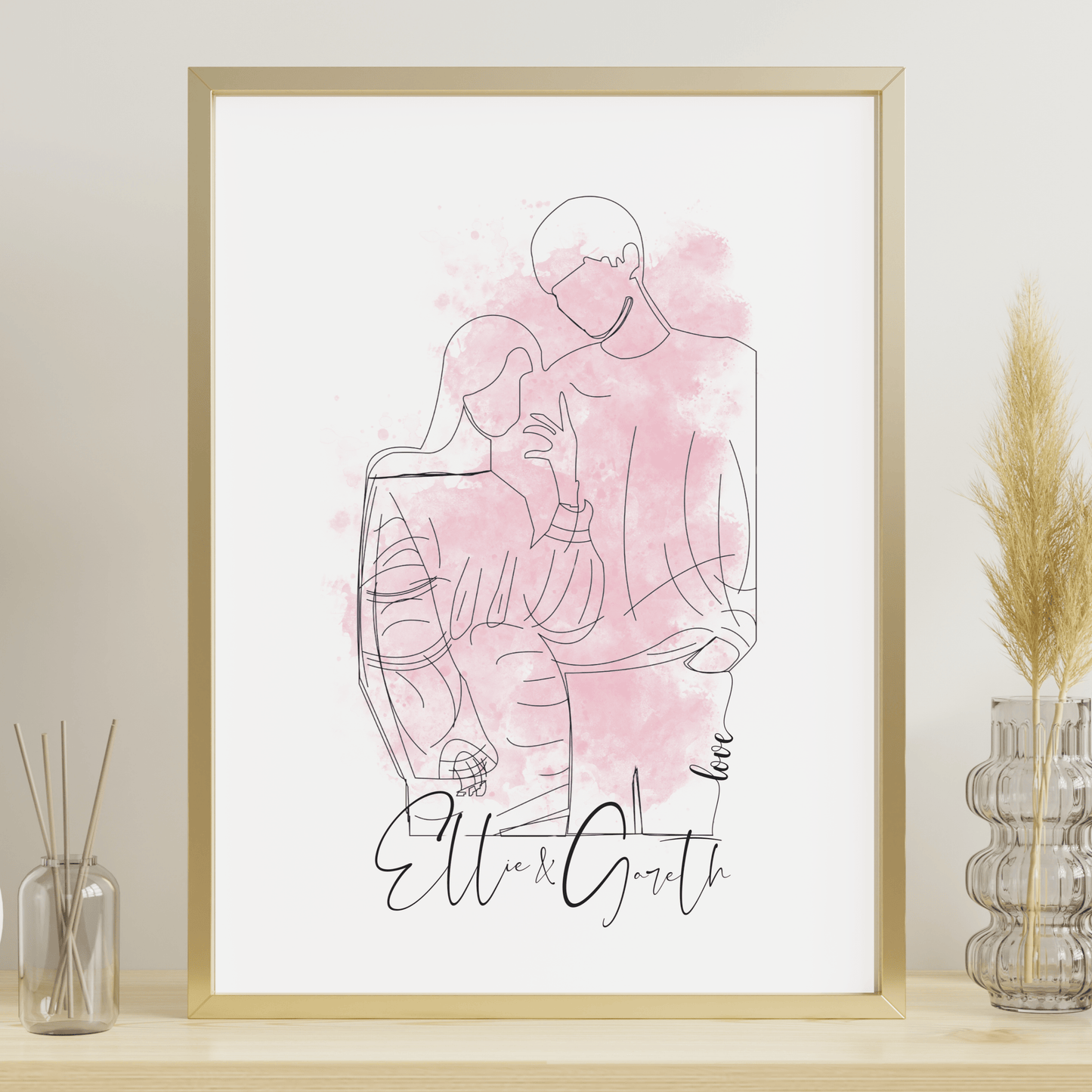 Couples Line Art Print