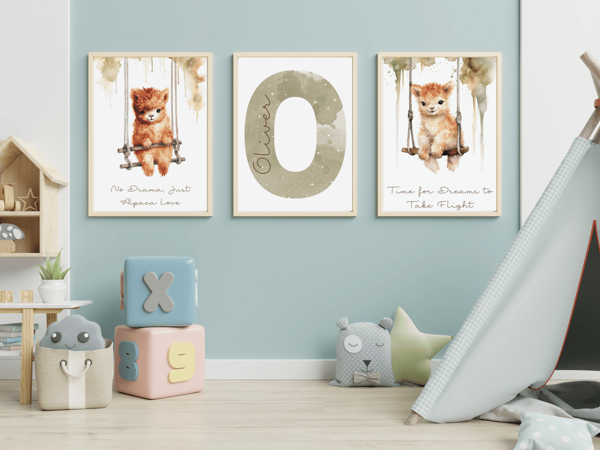 Cute Alpaca Wall Art Set - SRKD Designs