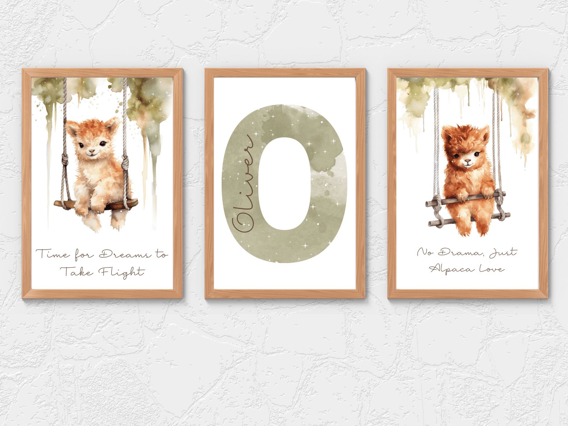 Cute Alpaca Wall Art Set - SRKD Designs