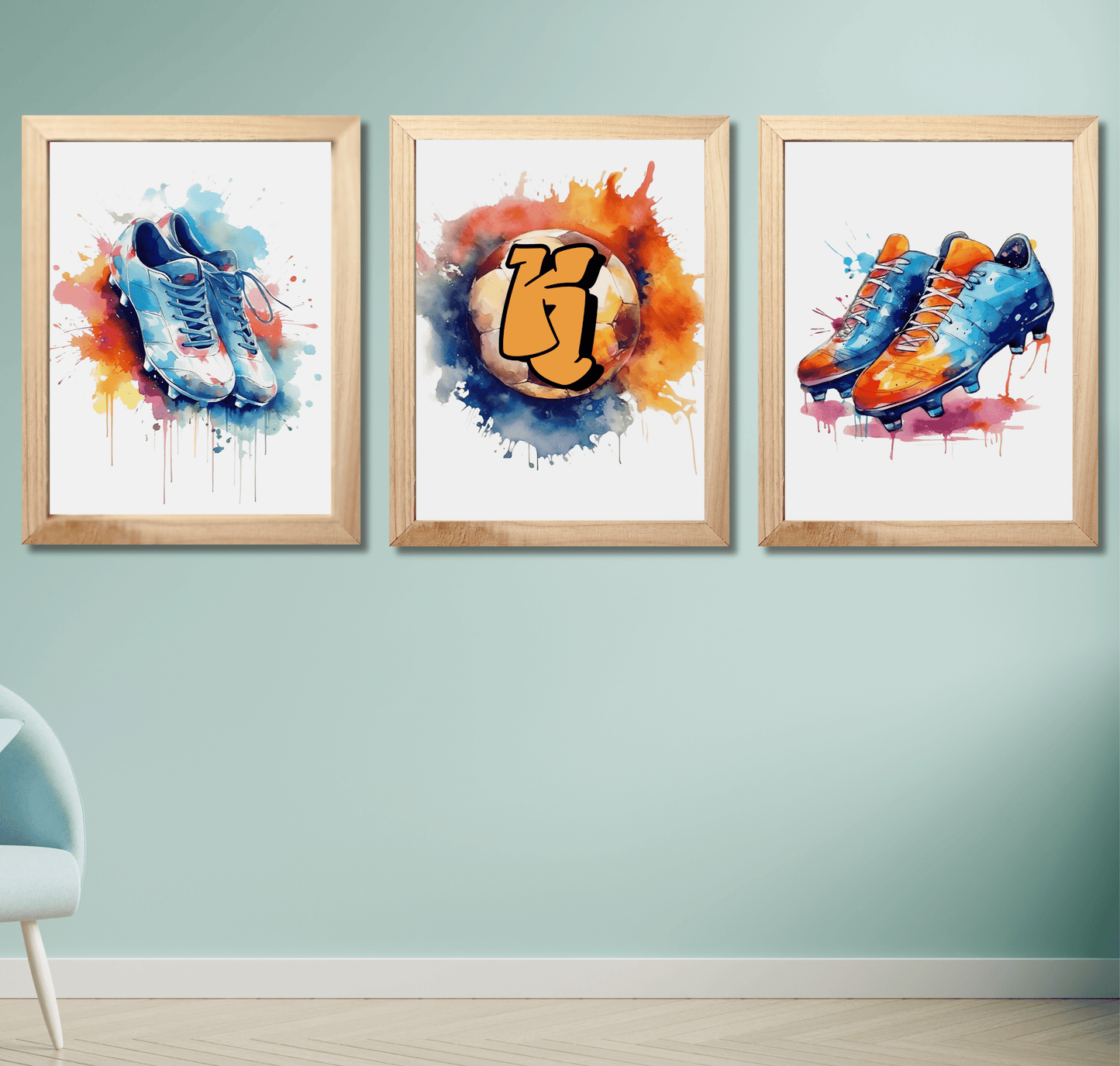 Football Boots Wall Art Set