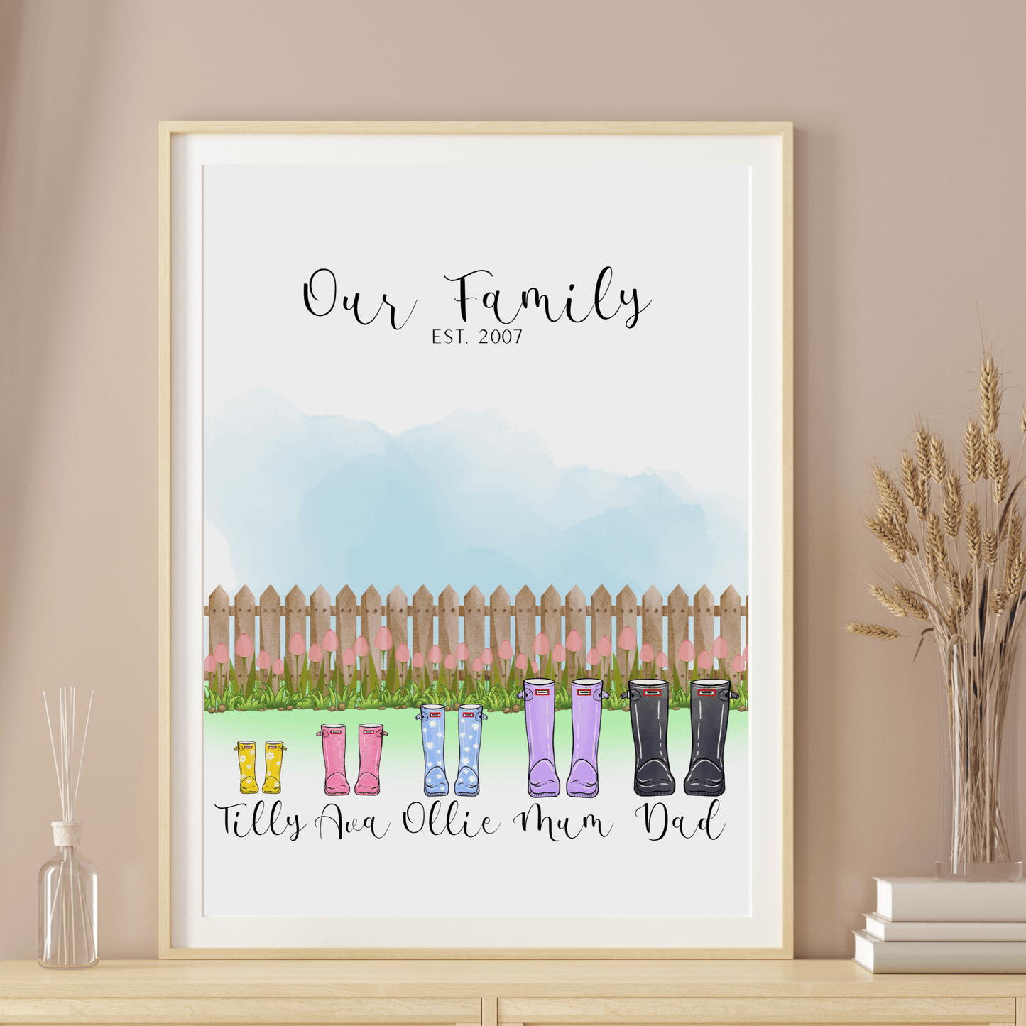 Garden Family Boots Print