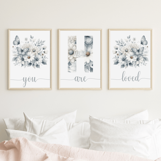 Silver Floral Wall Art