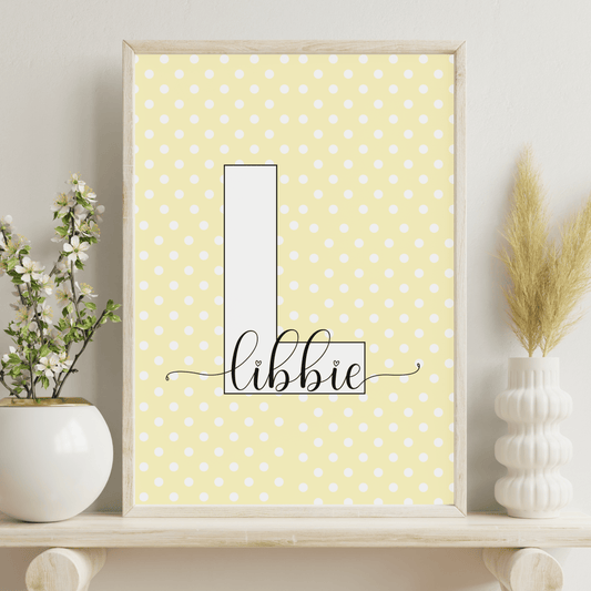 Yellow Spotty Wall Art Print - SRKD Designs